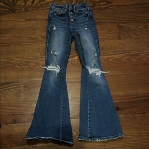 Flying Monkey Blue Distressed Flare Leg Jeans size 22